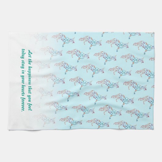 Trouwhanddoek bloemig Duitse herder hond Theedoek (Horizontaal)