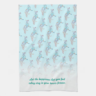 Trouwhanddoek bloemig Duitse herder hond Theedoek