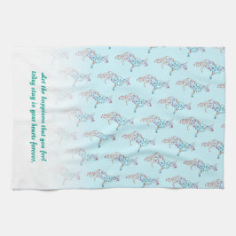 Trouwhanddoek Floral Duitse Herder hond Theedoek