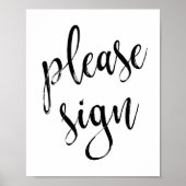 Trouwhandtekening 8x10 bord poster (Voorkant)