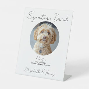 Trouwhandtekening Drink Pet Dog Foto Reclamebord Met Voetstuk