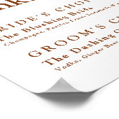 Trouwhandtekening Drinken rustieke Boho Floral Poster (Hoek)