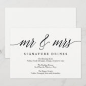 Trouwhandtekening Drinken Teken - Modern Script Kaart (Voorkant / Achterkant)