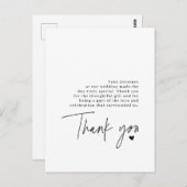 Trouwhart dankbetuiging bericht script briefkaart (Voorkant / Achterkant)