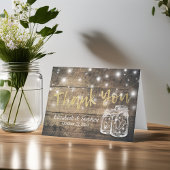 Trouwhartelijk Dank Roestig Hout Mason Jar Lichten Bedankkaart