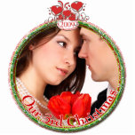 Trouwharten Onze 3e Kerstmis Fotobeeldje Ornament<br><div class="desc">Bekijk meer kerstDesign van Sandra Bekijk meer kerstDesign van Sandra</div>