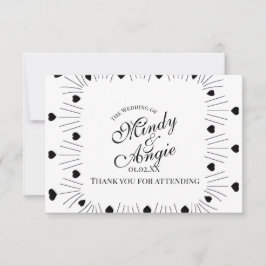 Trouwhartjes Frame Script Huwelijk Bedankkaart