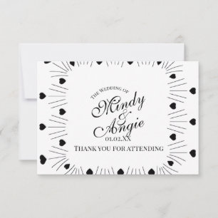 Trouwhartjes Frame Script Huwelijk Bedankkaart