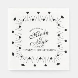 Trouwhartjes Frame Script Huwelijk Servet