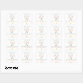 Trouwhemel, Tennis Bruiloftsuitnodiging Vierkante Sticker (Vel)