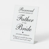 Trouwherdenking Aangewezen Stoel Bruidegom Vader Reclamebord Met Voetstuk (Voorkant)