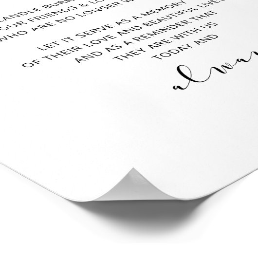 Trouwherdenking Bord Levendig Schrift Poster (Hoek)