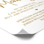 Trouwherdenking Elegant Goud Ter liefdevolle naged Poster (Hoek)