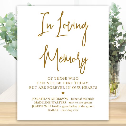 Trouwherdenking Elegant Goud Ter liefdevolle naged Poster