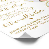 Trouwherdenking Goud 3 Foto Ter Lieve Herinnering Poster (Hoek)