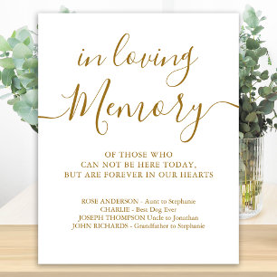 Trouwherdenking Goud Gepersonaliseerde Lieve Herin Poster