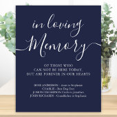 Trouwherdenking Navy Blauwe In Lieve Herinnering Poster