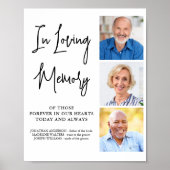 Trouwherdenking Persoonlijk 3 foto's In Lieve Heri Poster (Voorkant)
