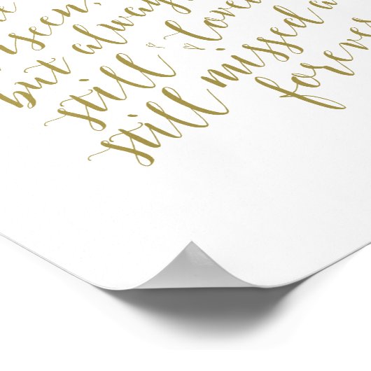 Trouwherdenking, rouw, Goud Poster (Hoek)