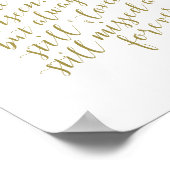 Trouwherdenking ter nagedachtenis, rouw, Goud Poster (Hoek)