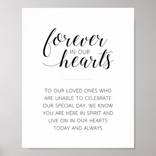 Trouwherdenking voor altijd in onze harten poster (Voorkant)