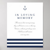 Trouwherdenkingsschild met maritiem anker poster (Voorkant)