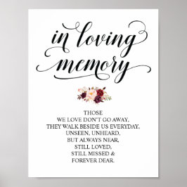 Trouwherdenkingstafel bord 'In liefdevolle herinne Poster
