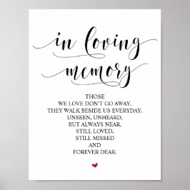 Trouwherdenkingstafel bord 'In liefdevolle herinne Poster