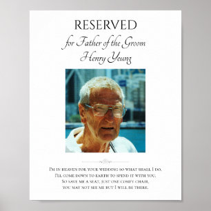 Trouwherdenkingstoel voor vader van de bruidegom f poster