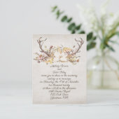 trouwherfstbouquet en hertengeweien kaart (Staand voorkant)