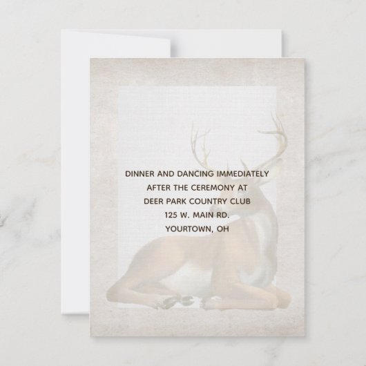 trouwherfstbouquet en hertengeweien kaart (Achterkant)