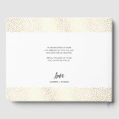 Trouwherinnering gouden confetti handlettering gastenboek (Achterkant)