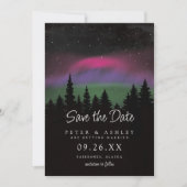 Trouwherinnering Noorderlicht op de Bergtop Save The Date (Voorkant)