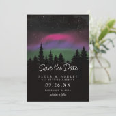 Trouwherinnering Noorderlicht op de Bergtop Save The Date (Staand voorkant)