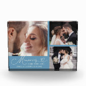 Trouwherinneringen met Liefde Denim Blauwe Huwelij Fotoblokken (Voorkant)