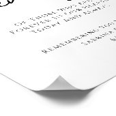 Trouwherinneringsbord "Ter liefdevolle herinnering Poster (Hoek)
