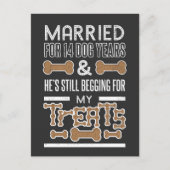 Trouwhondenjaren 2e bruiloft Jubileum Briefkaart (Voorkant)