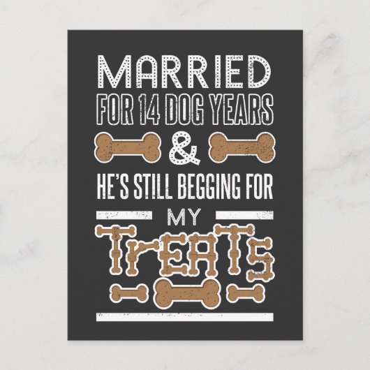 Trouwhondenjaren 2e bruiloft Jubileum Briefkaart (Voorkant)