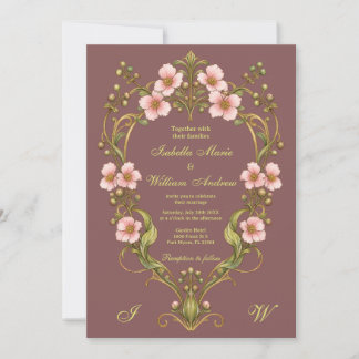 Trouwhulpmiddel met Vintage Art Nouveau botanische Kaart
