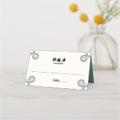 Trouwhulpmiddel met vintage retro monogram plaatskaartje (Voorkant)