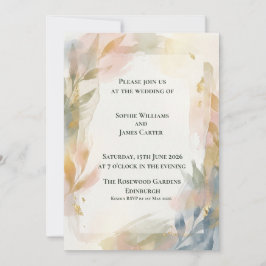 Trouwhulpsel met pastelpenseelstreek botanisch ont kaart