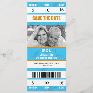 TROUWHUWELIJK UITNODIGING/SAVE THE DATE MET SPORTT KAART