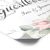 Trouwhuwelijksaantekeningenbord met zachte roze bl poster (Hoek)