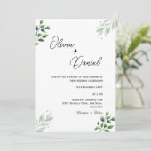 Trouwhuwelijksuitnodiging met vintage groen kaart (Staand voorkant)