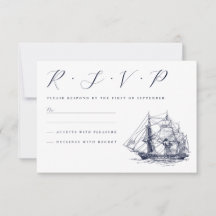 Trouwillustratie met vintage scheepvaart
