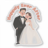 Trouwillustratie Verliefd Voor Altijd Sticker (Voorkant)