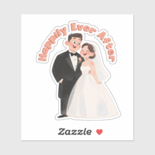 Trouwillustratie Verliefd Voor Altijd Sticker