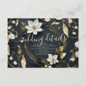 Trouwinformatie Details Foto met bloemenkrans Informatiekaartje (Voorkant)