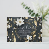 Trouwinformatie Details Foto met bloemenkrans Informatiekaartje (Staand voorkant)