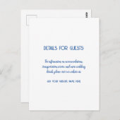 Trouwinformatie gasten Blauw Wit 2024 Briefkaart (Voorkant / Achterkant)